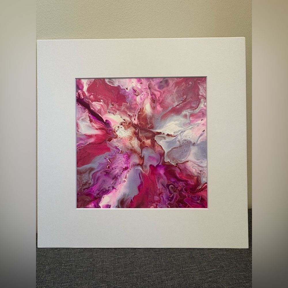 Handmade - Abstract Pink and White Painting